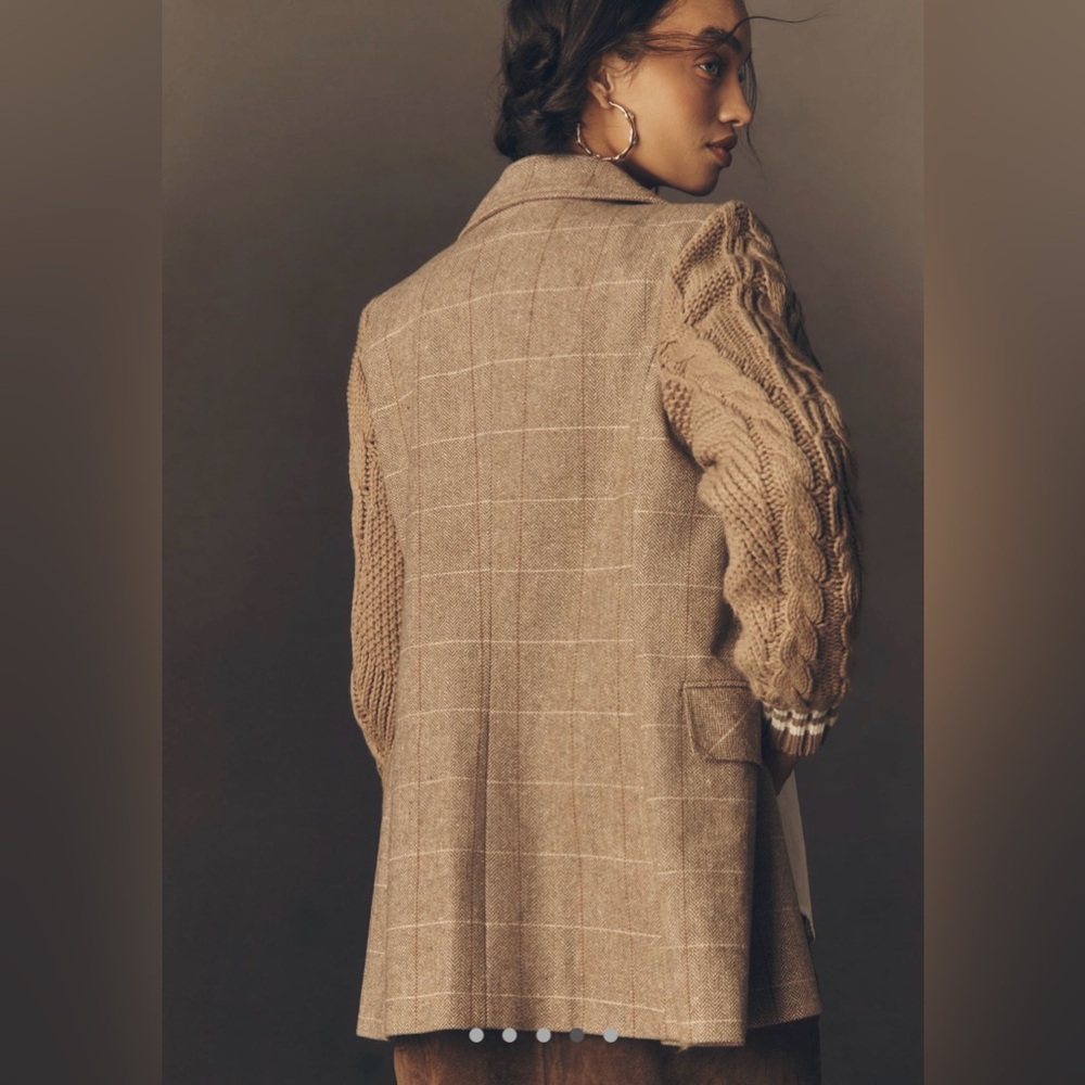 Avec Les Filles Oat Windowpane Blazer size small
